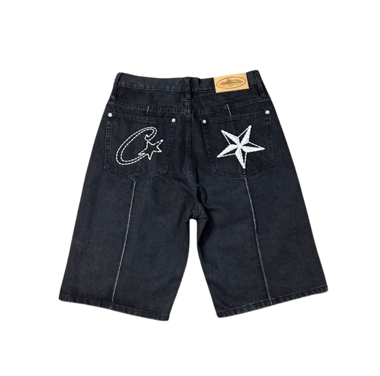 Corteiz C-Star Denim Jeans Black Shorts