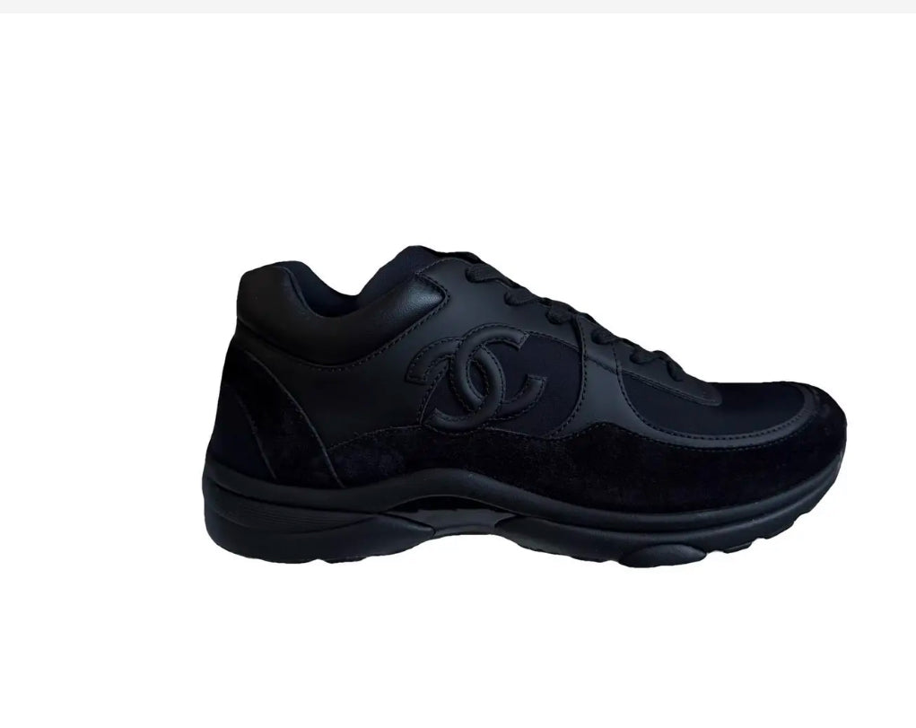 Triple Black Chanel CC Runners