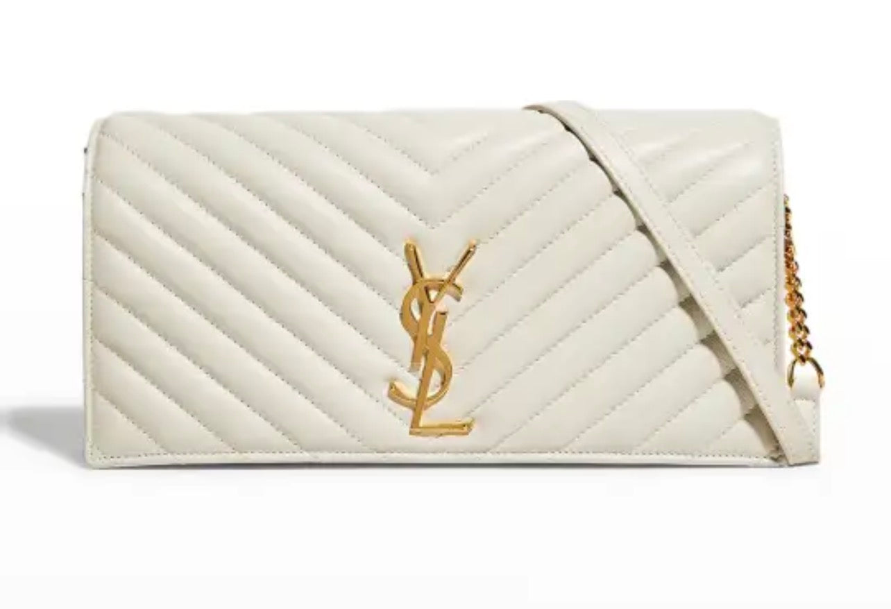 YSL Lamb Cross Body Bag White/Cream