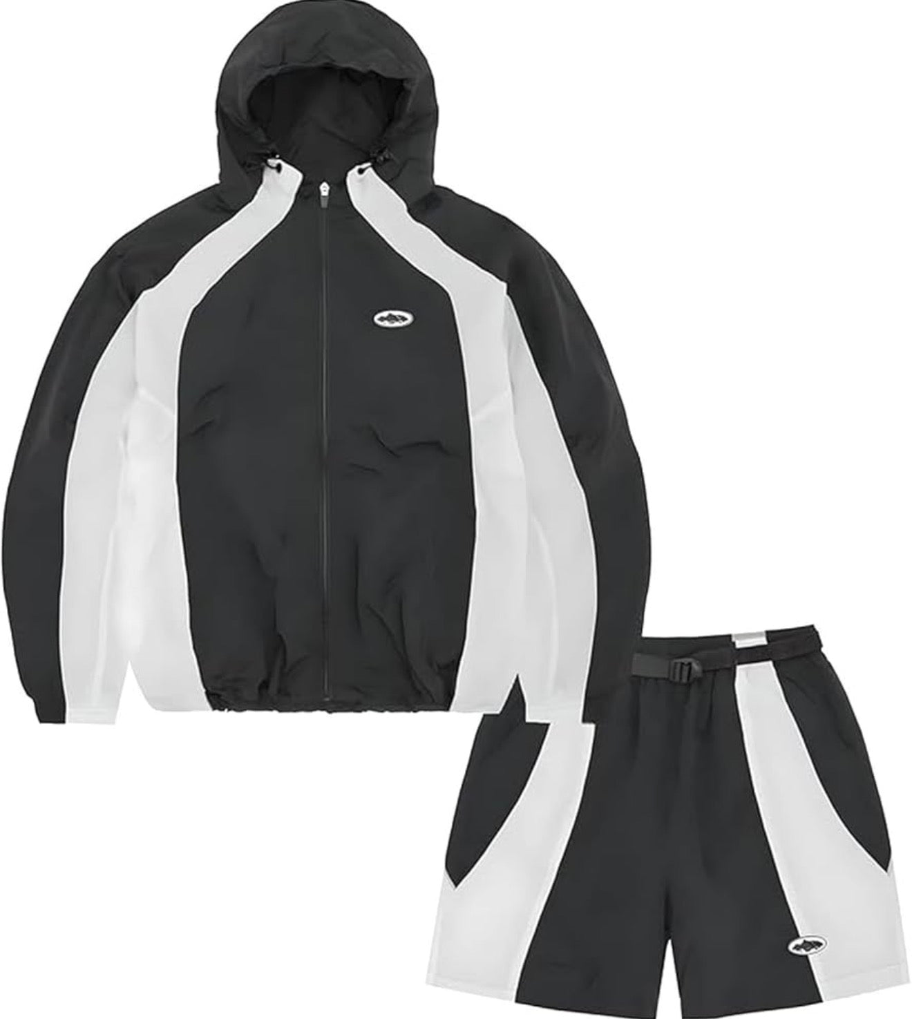Corteiz Reflective Windbreaker Jacket and Shorts Set