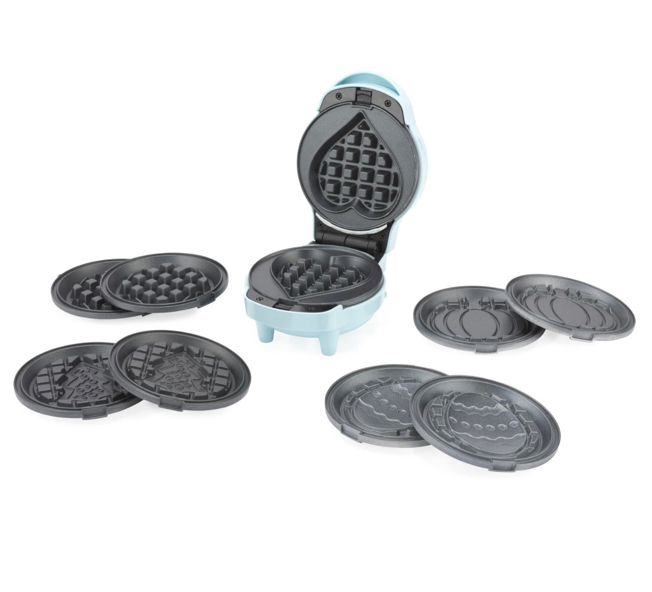 Mini Waffle Maker 5-in-1 Non-Stick Easy Clean Removable Plates Giles & Posner