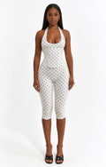 Polka Dot Capri Jumpsuit Size - S