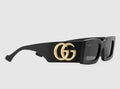 Gucci GG0956s Women Square Oversized Sunglasses Black Frame Grey Lens - Pre owned 🏴☑️