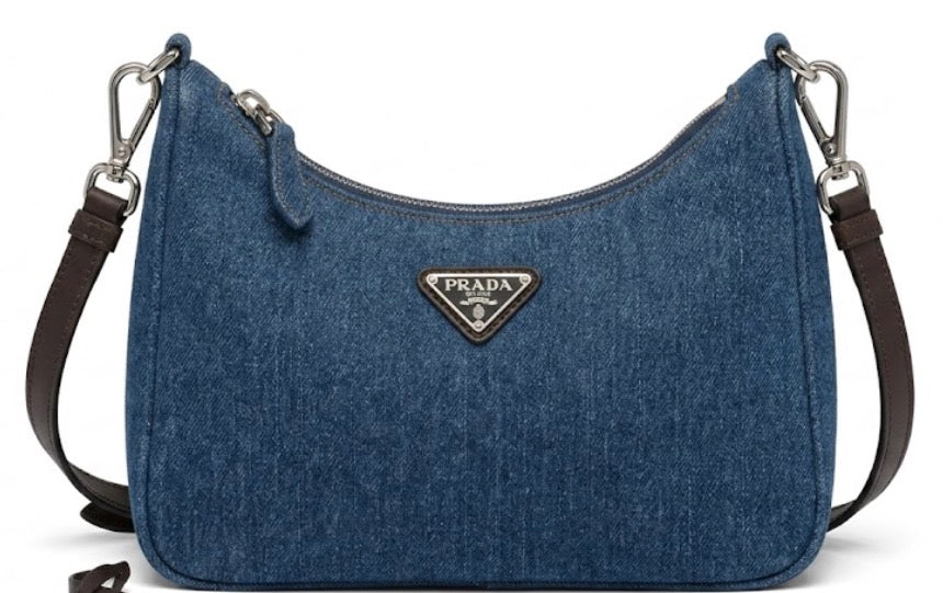 Prada Re-Edition Blue Denim Shoulder Bag