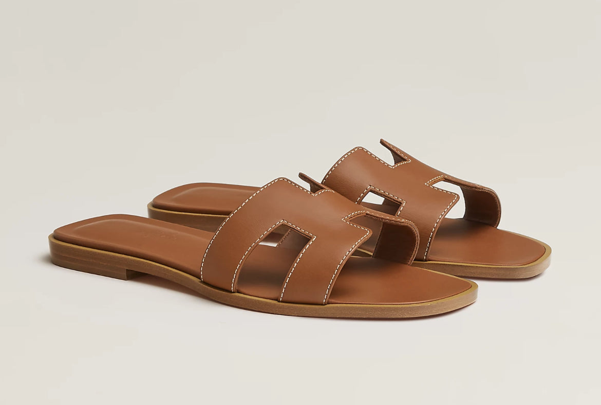 Hermes Oran Sandals In Brown☑️