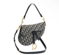 Dior Saddle Bag Black/Grey Oblique jacquard Canvas