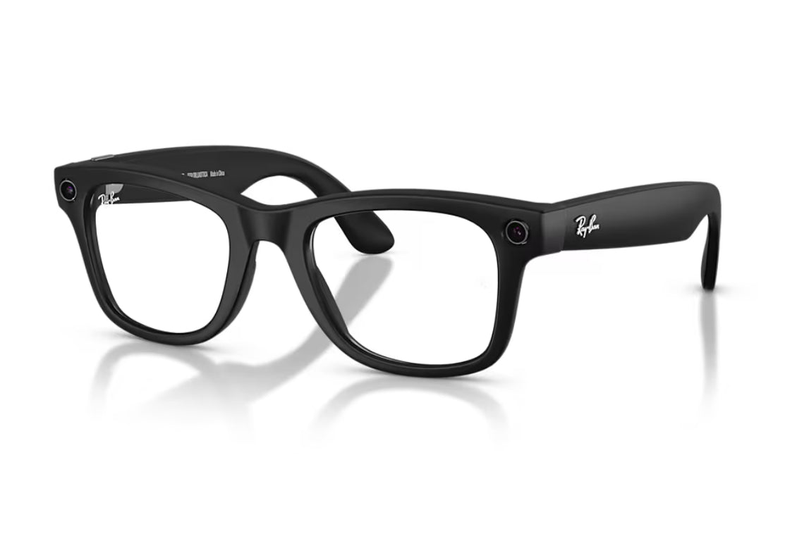 RAY BAN META WAYFARER GEN 1 SMART AI GLASSES MATTE BLACK TRANSITIONS GRAPH GREEN