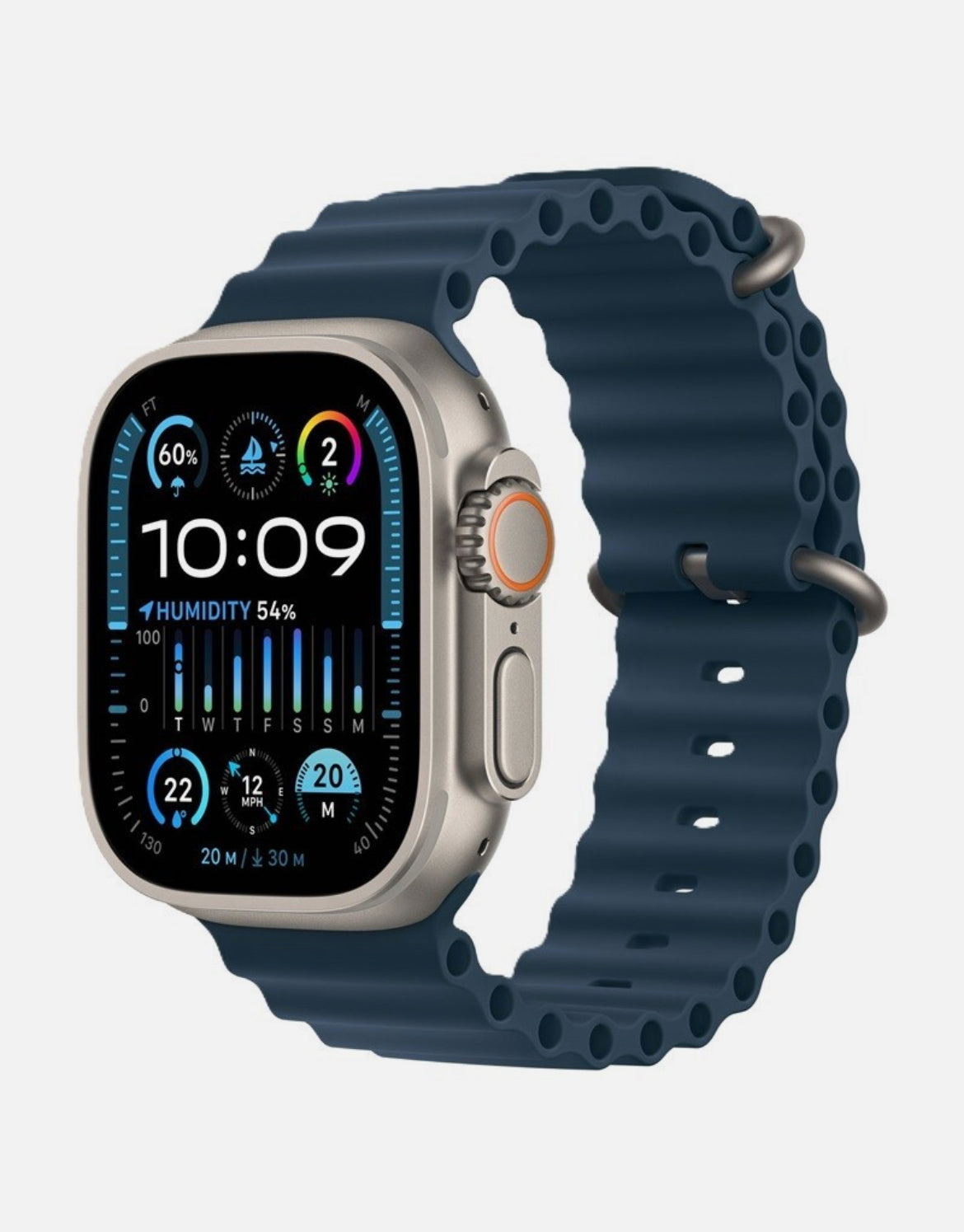 Apple Watch Ultra 2 LTE - 49mm Titanium Case - Blue Ocean Band