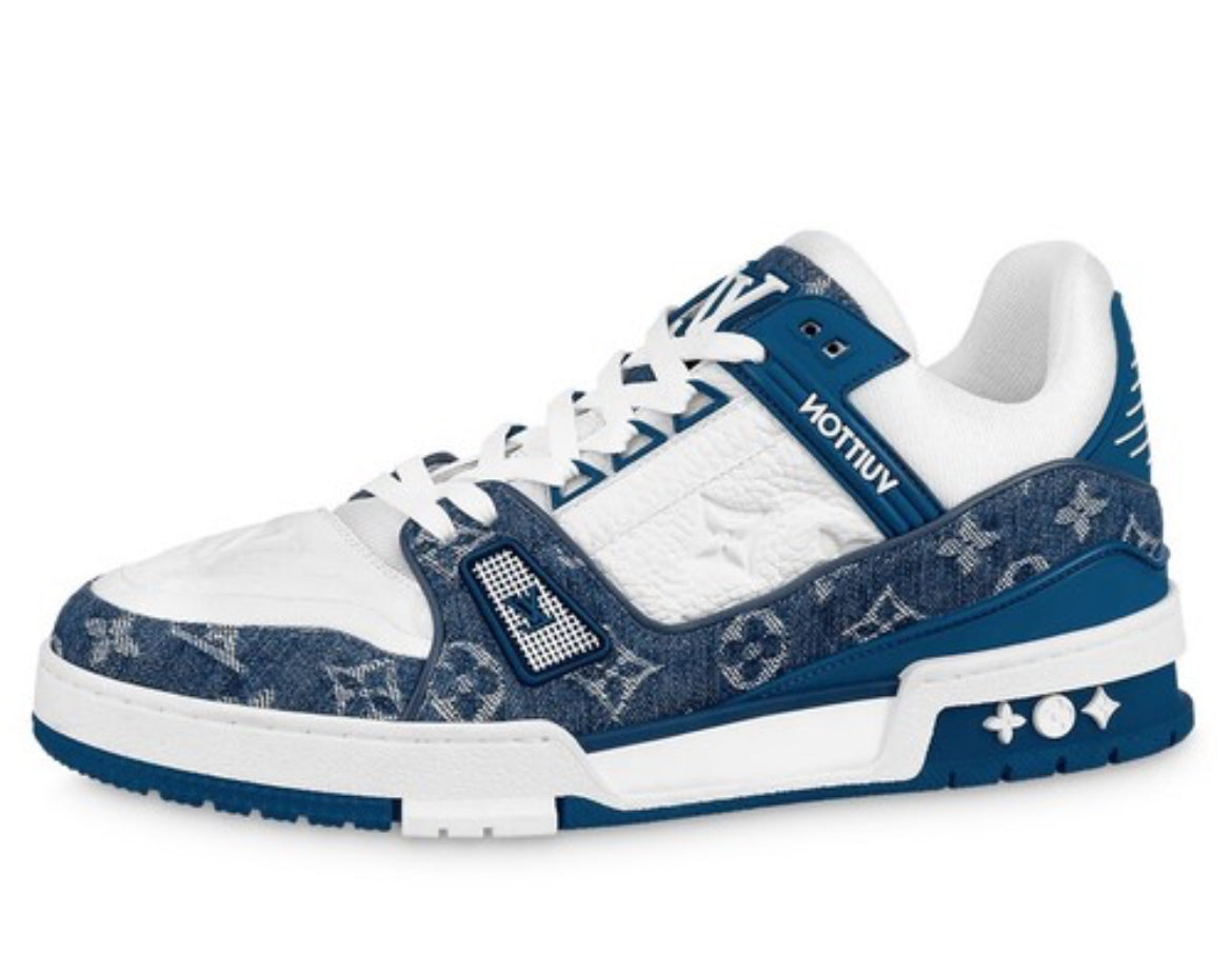Louis Vuitton Men's LV Denim Low Trainers Blue🏴☑️