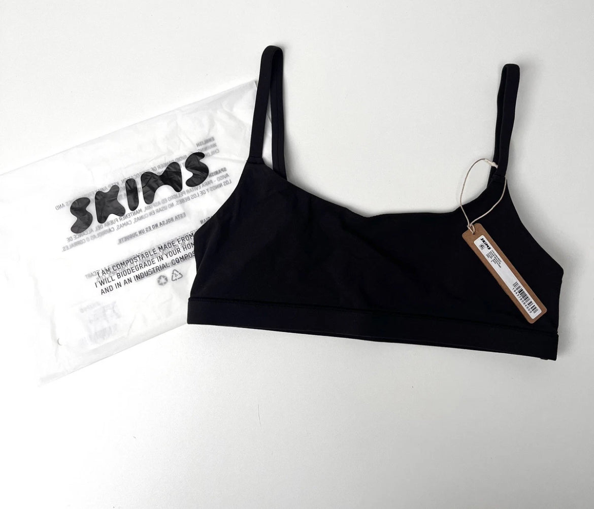 SKIMS Fits Everybody Scoop Bralette Onyx Black🏴