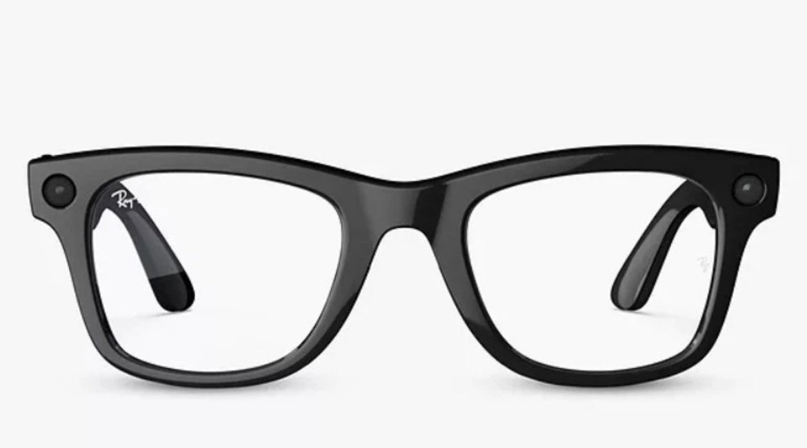 Ray-Ban Wayfarer (Standard) Smart Glasses Shiny Black Clear Lens C Grade🏴