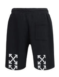 Off White Mens Black Shorts - Grey drip logo -