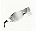 NEW CHANEL CH9579 Sunglasses Silver Lens Exclusive Shield Women's Sunglasses☑️