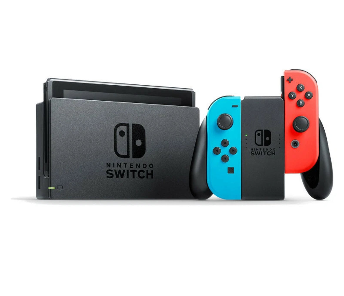 Nintendo Switch Console V2 2019 - Neon Blue/Red Controllers