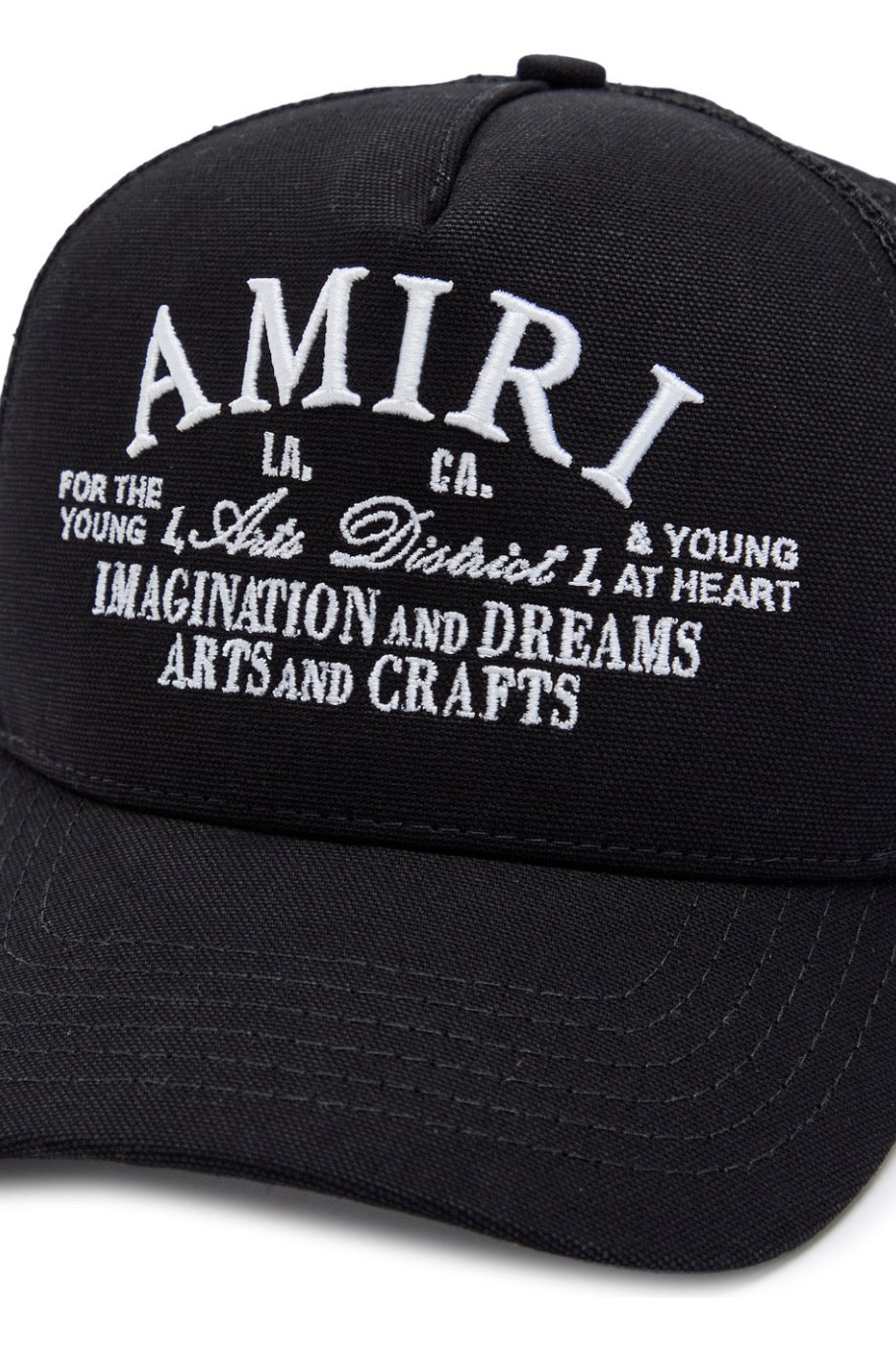 AMIRI Arts District embroidered canvas trucker hat
