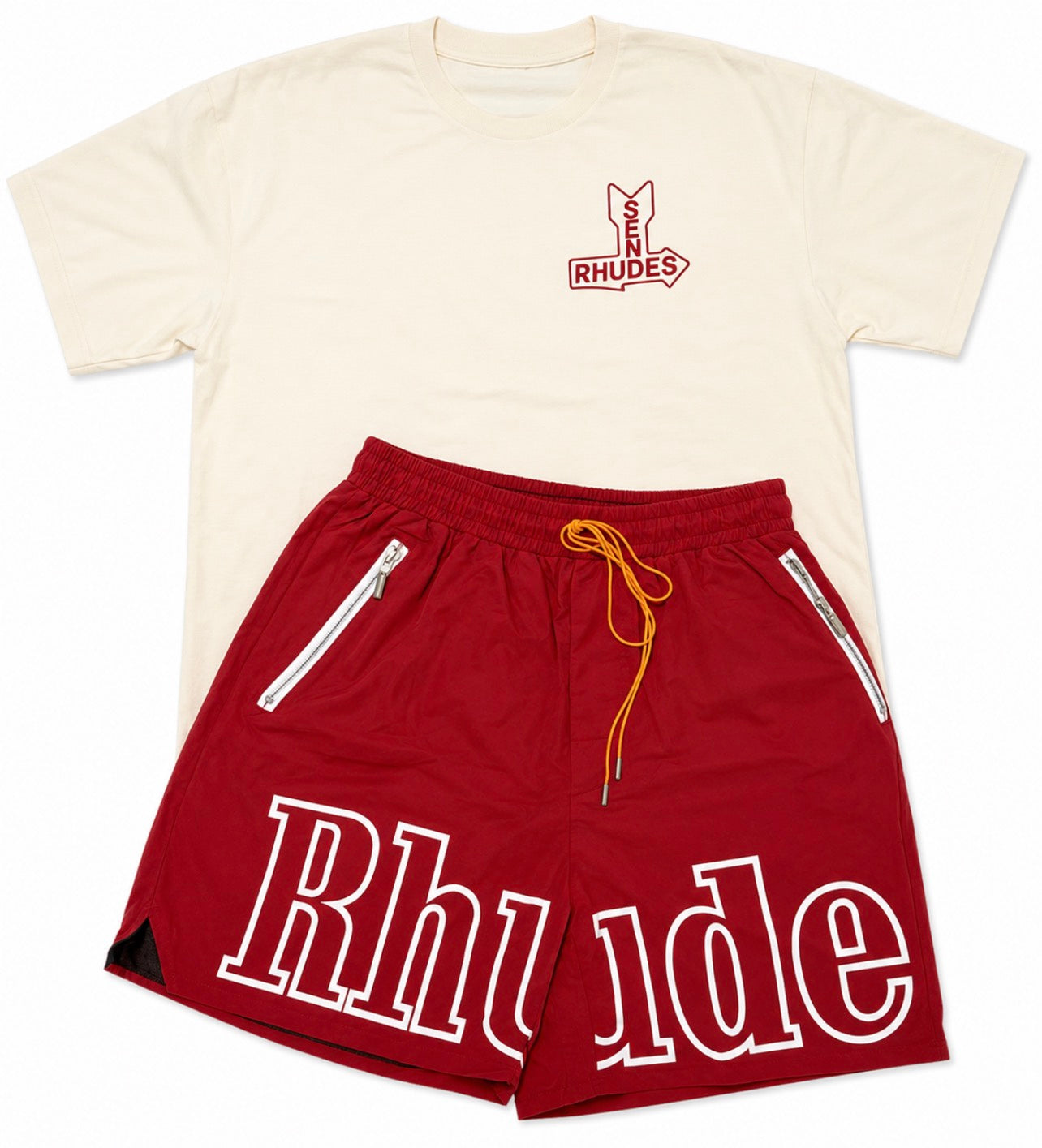 Rhude Red/Cream Shorts Set - Extra Large