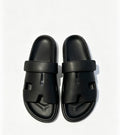 Hermès Oran Black Leather Slides Size -7