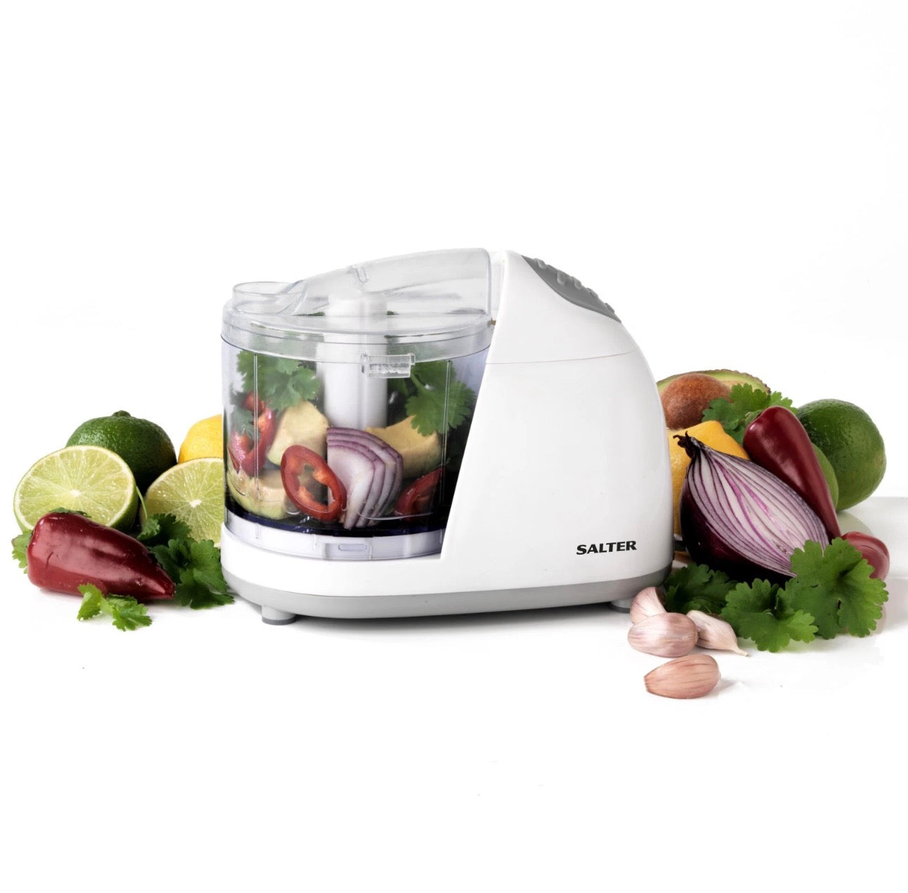 Salter Mini Food Chopper Electric Processor Fruit & Veg Mixer One Touch Control