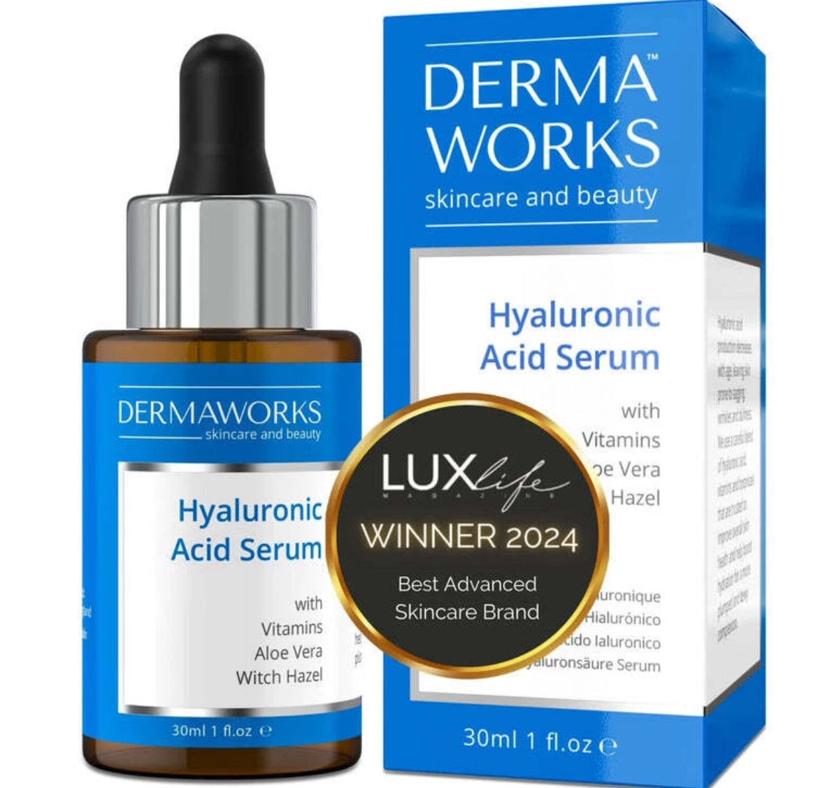 HYALURONIC ACID SERUM Hydrating Plumping Face Serum Fine Lines Smooth Skin