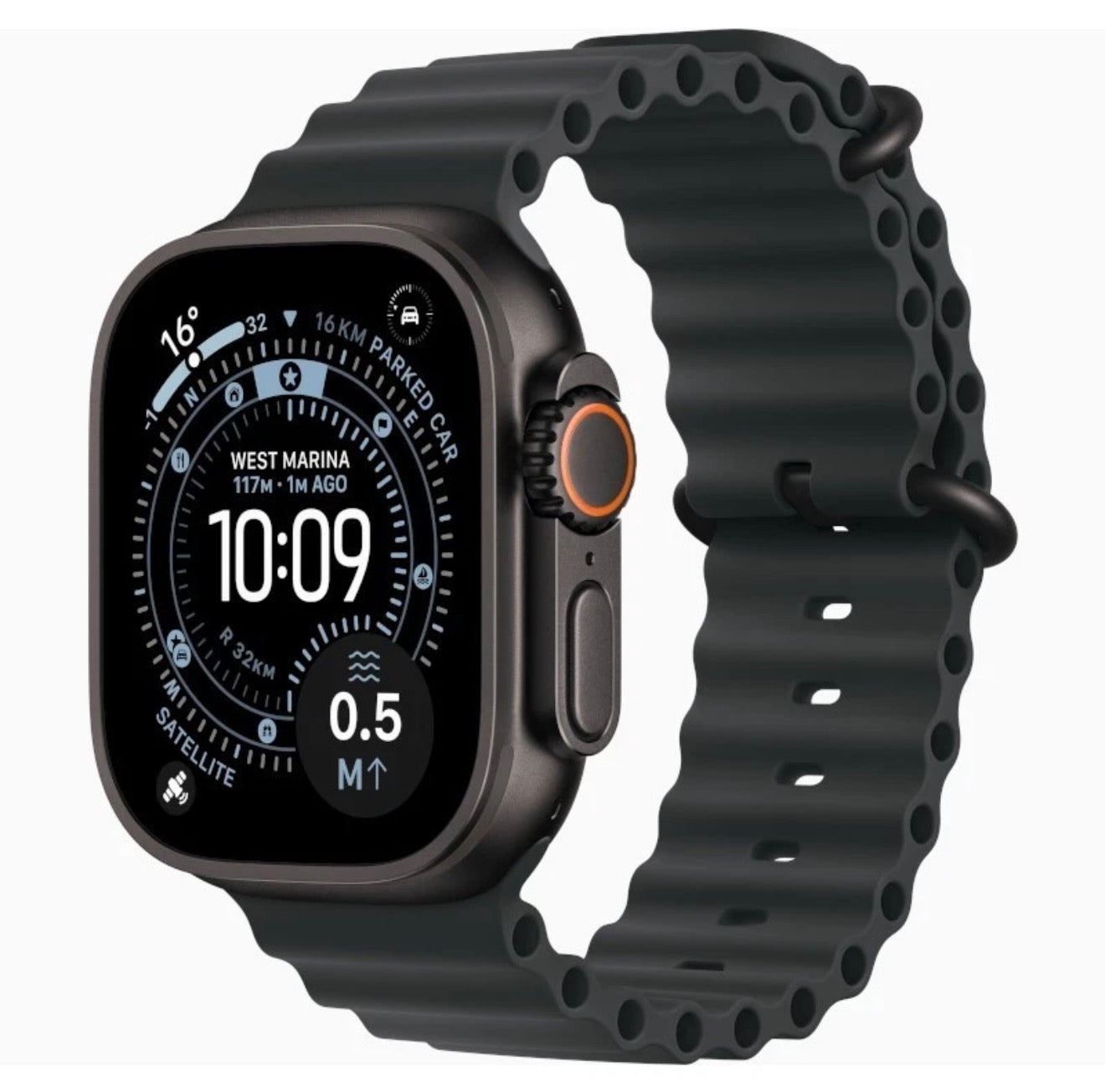 Apple Watch Ultra 3 LTE - 49mm Black Titanium - Black Ocean Band