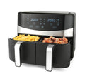 Salter Dual Basket 9L Air Fryer, 2400W Digital Air Fryer with 2 x 4.5 L Drawers