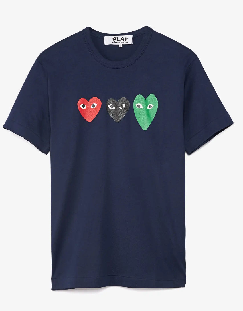 COMME des GARÇONS Play T-Shirt 3 Hearts☑️