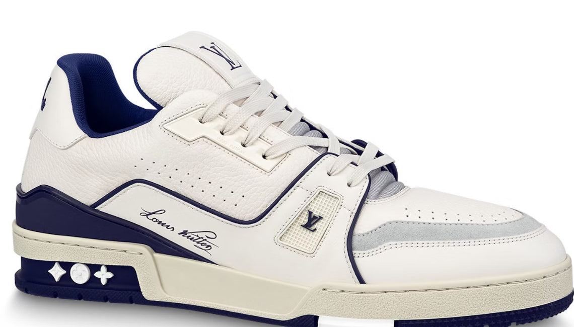 Louis Vuitton 1ABFAF #54 Signature Trainers In Marine White☑️