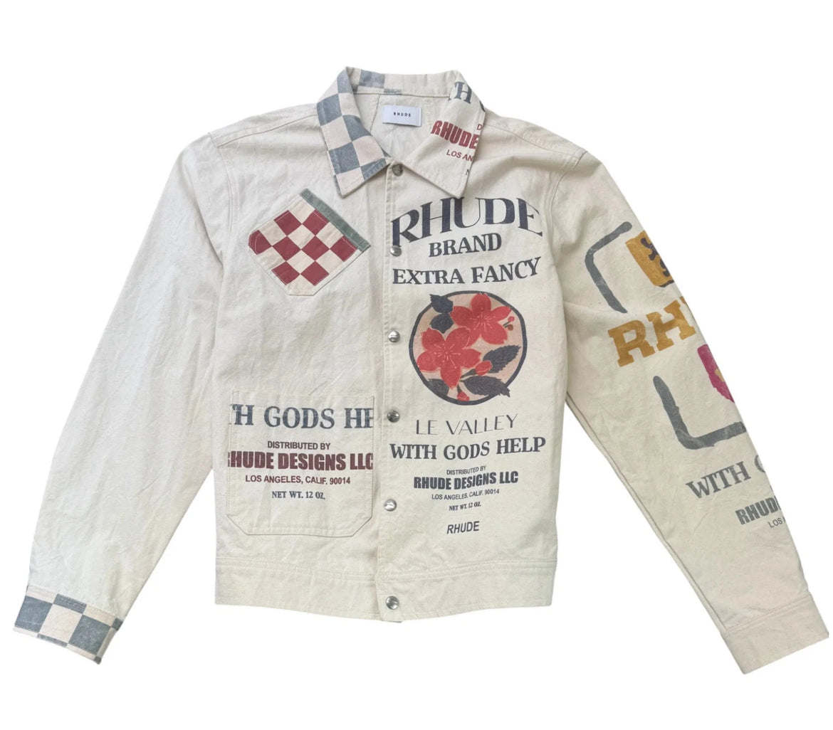 Rhude Men's Printed Logo Jacket Beige ☑️