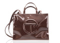 Telfar Chocolate Patent Bag