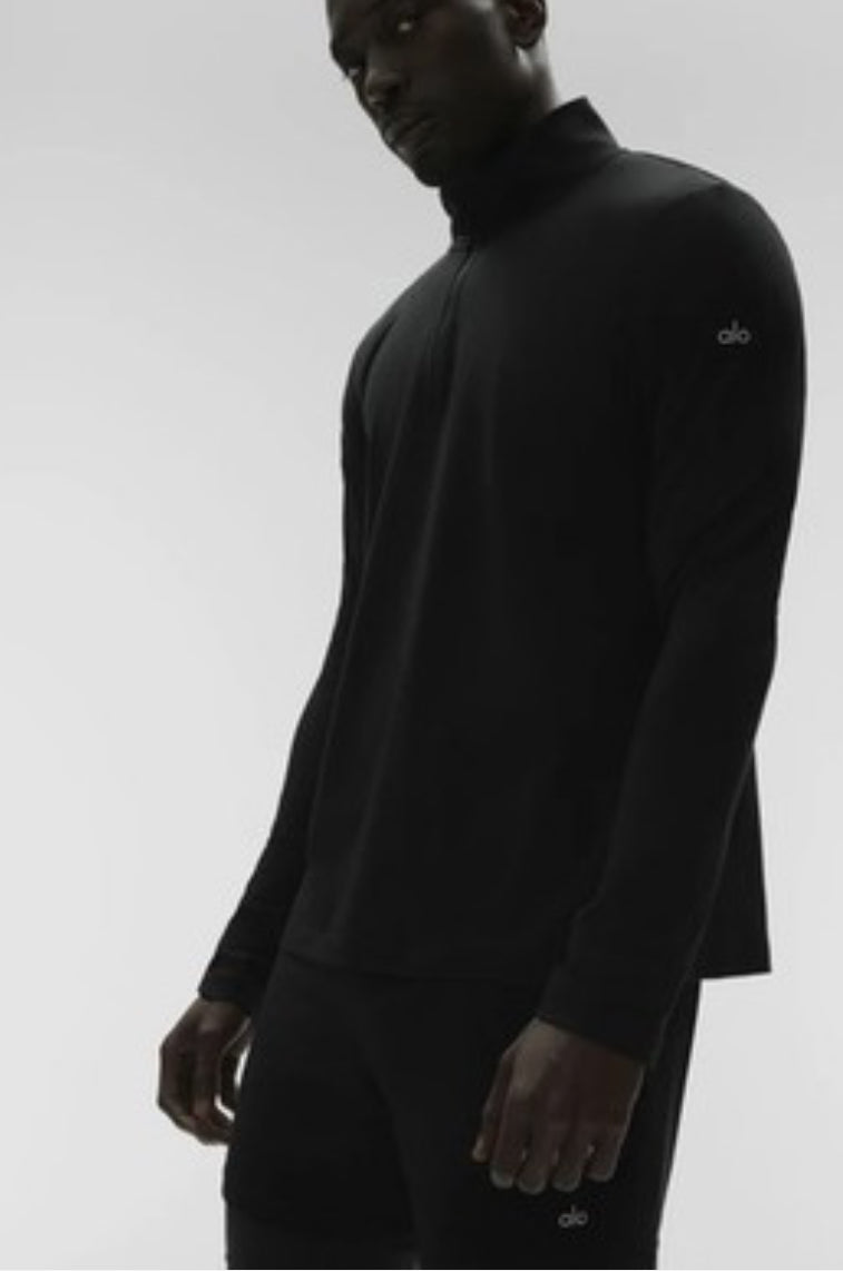 ALO Conquer 1/4 Zip Reform Long Sleeve - Black ☑️