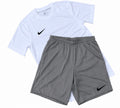 Nike Dri Fit Top and Shorts Set White/Grey - Multiple Sizes
