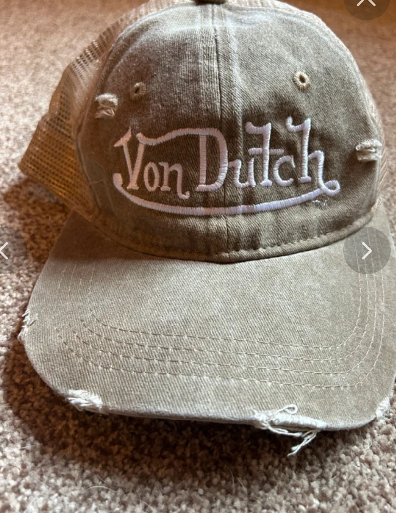 Von Dutch Baseball Cap – Y2K Distressed Style