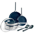 Blue Diamond 7 PC Cookware & Utensils Set Non-Stick PFAS-Free Coating