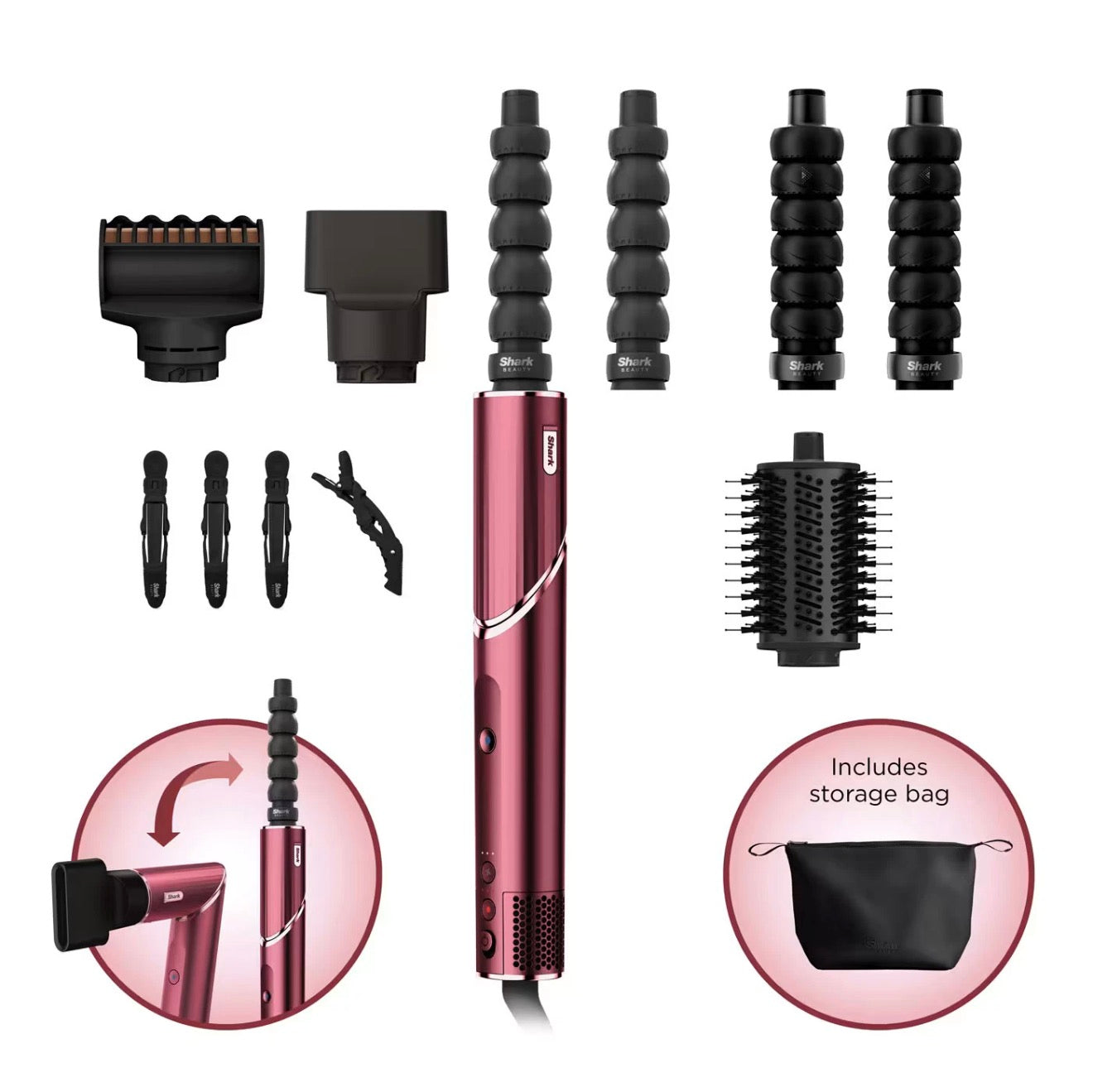 Shark FlexStyle 5-in-1 Air Styler & Hair Dryer | Black Cherry