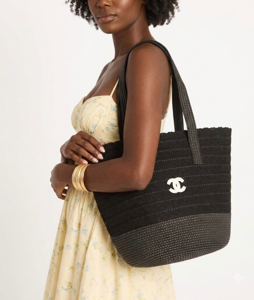 Chanel Woven Tote Bag - Black