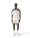 Casablanca Cotton Tennis Short-Sleeve Crochet Shirt Navy ⚫️☑️