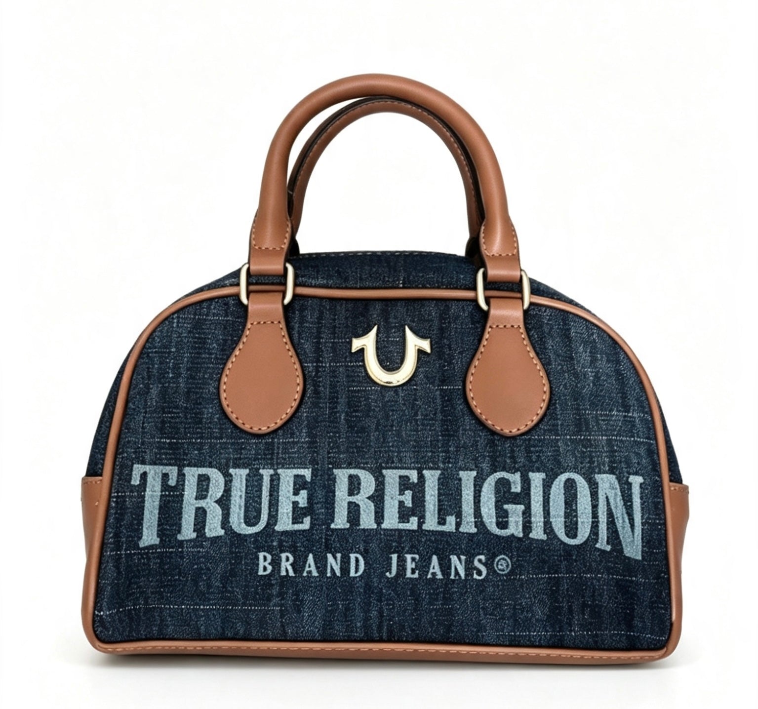True Religion Denim&Brown Faux Leather Handbag