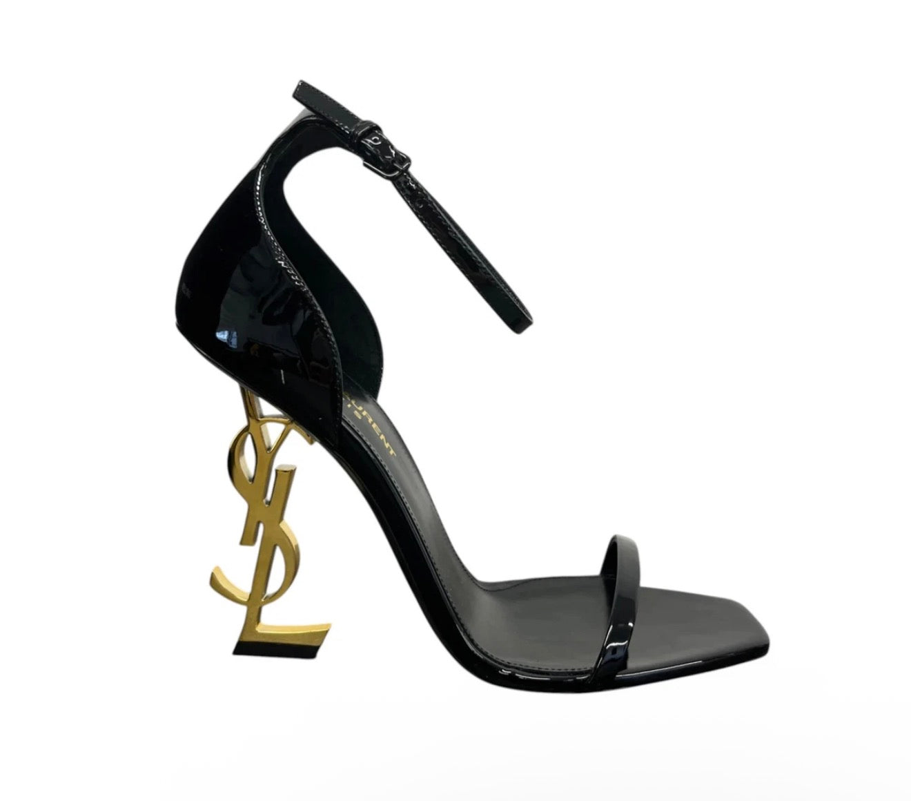 Saint Laurent Women's Opyum Open Toe Heels Black - Authenticity Guaranteed