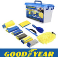 Goodyear 10Pc Car Detailing Brush Cloth Interior Wheel Valet Pro Cleaning Kit