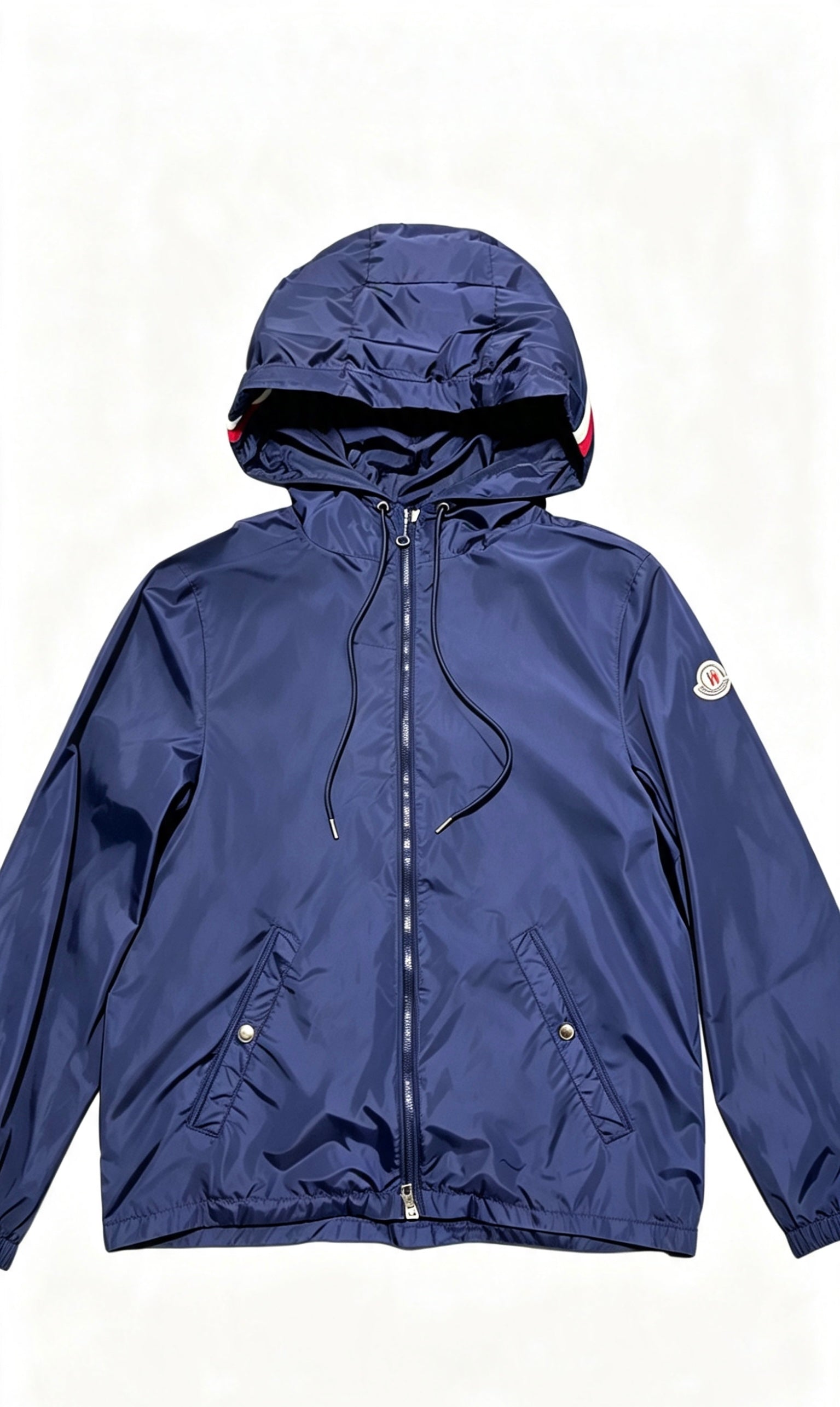 Moncler Grimpeurs Navy Lightweight Hooded Windbreaker Jacket Size-M