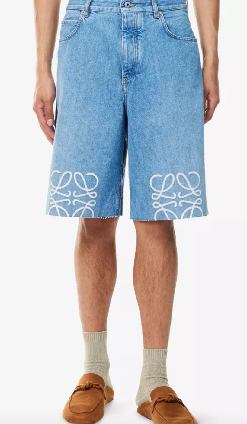 LOEWE Anagram Relaxed-Fit Denim Shorts