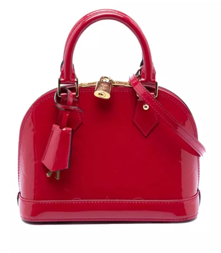 Louis Vuitton Alma Shoulder Bag BB Pink Leather☑️