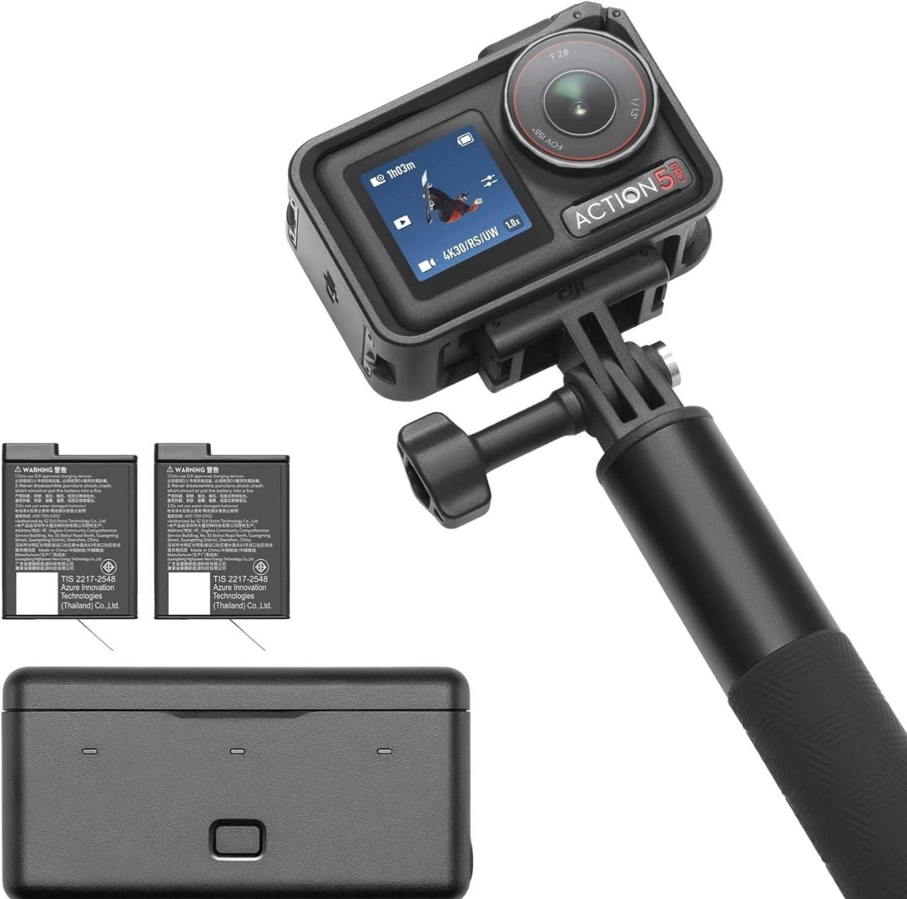 DJI Osmo Action 5 Pro Adventure Combo- 4K With 1/1.3" sensor, Dual OLED