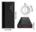 900000mah Power Bank USB-C Pack Backup Battery 66W Fast Charger For Mobile Phone