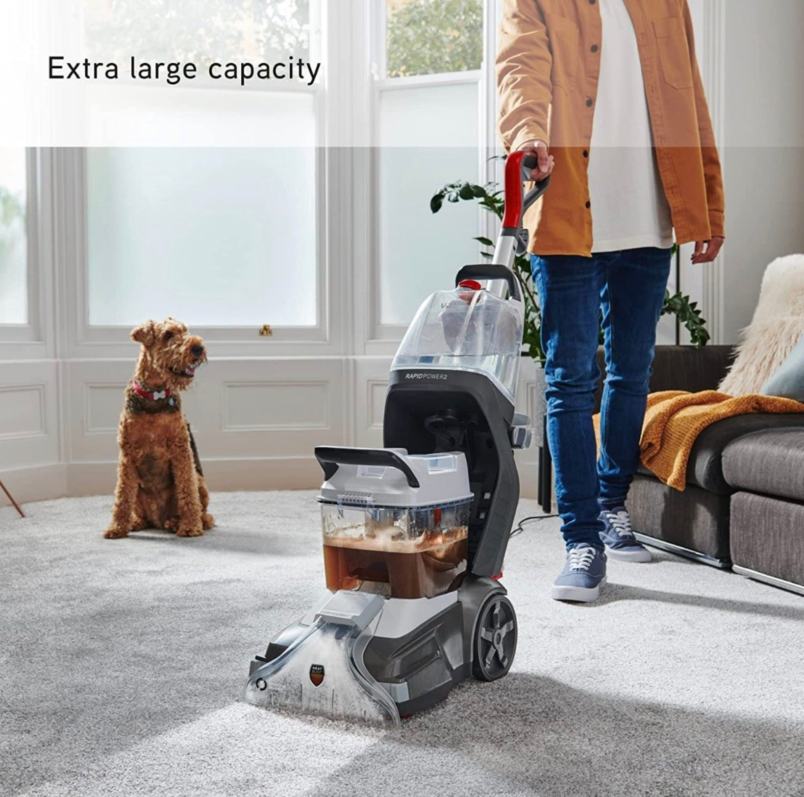 Vax CDCW-RPXL Upright Carpet Cleaner Washer Rapid Power 2 4.8L Grey & White 🏴