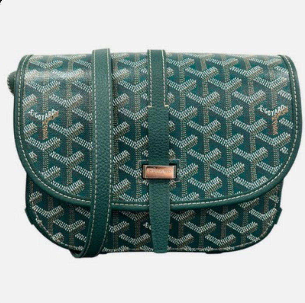 Goyard Men's Belvedere PM Messenger Bag Green☑️
