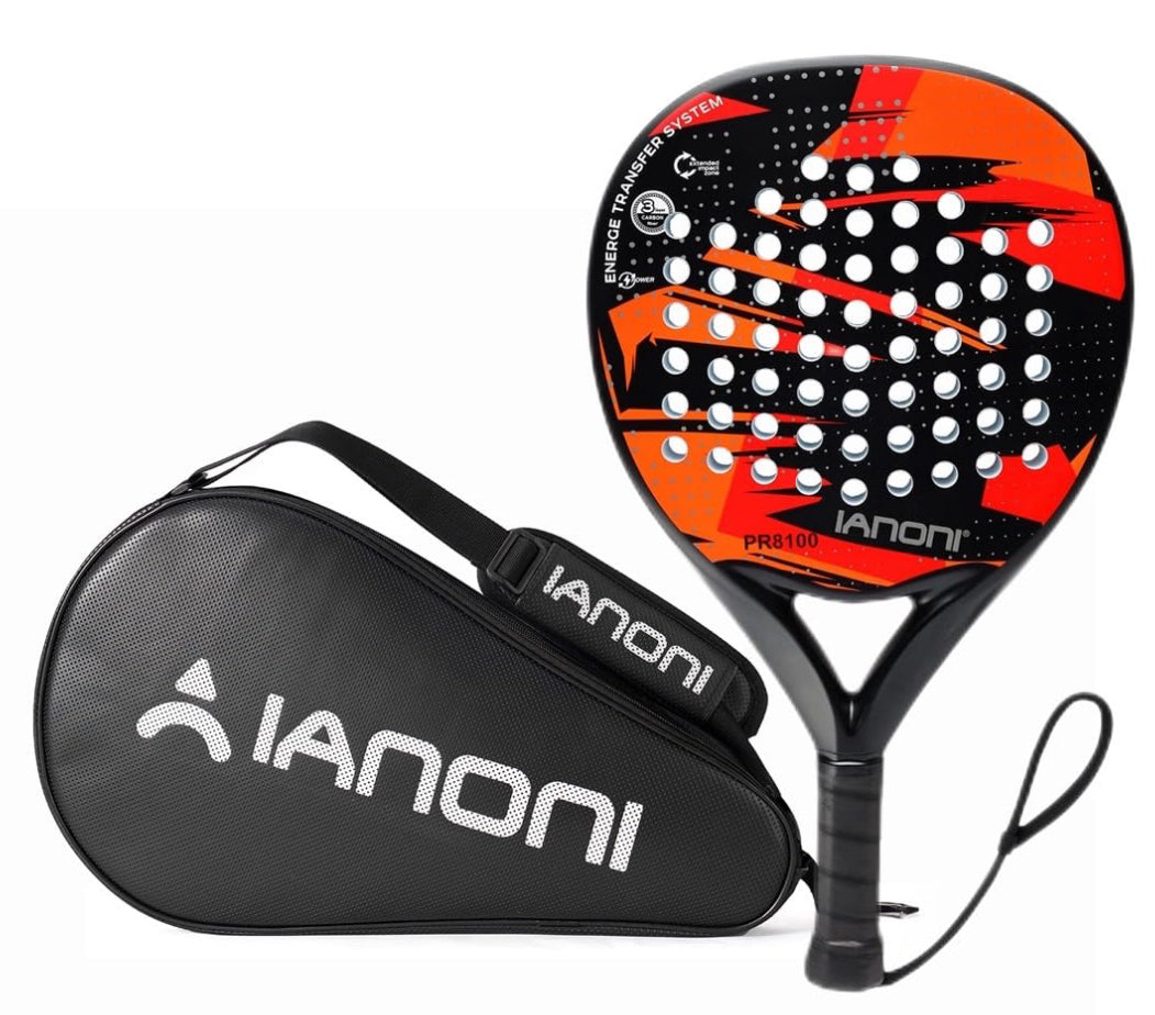 IANONI Padel Racket Carbon Fiber Surface with EVA Memory Flex Foam Core
