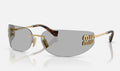 Miu Miu MU A51S Pale Gold Grey Women Wrap Sunglasses - Pre owned 🏴