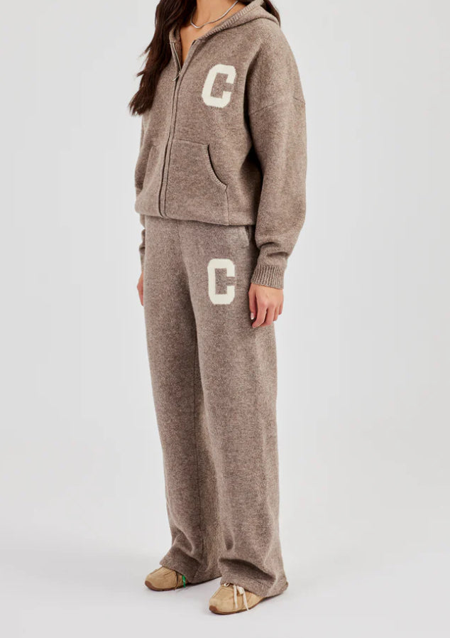 Cernucci Women’s Knitted Beige Wide Leg Tracksuit☑️
