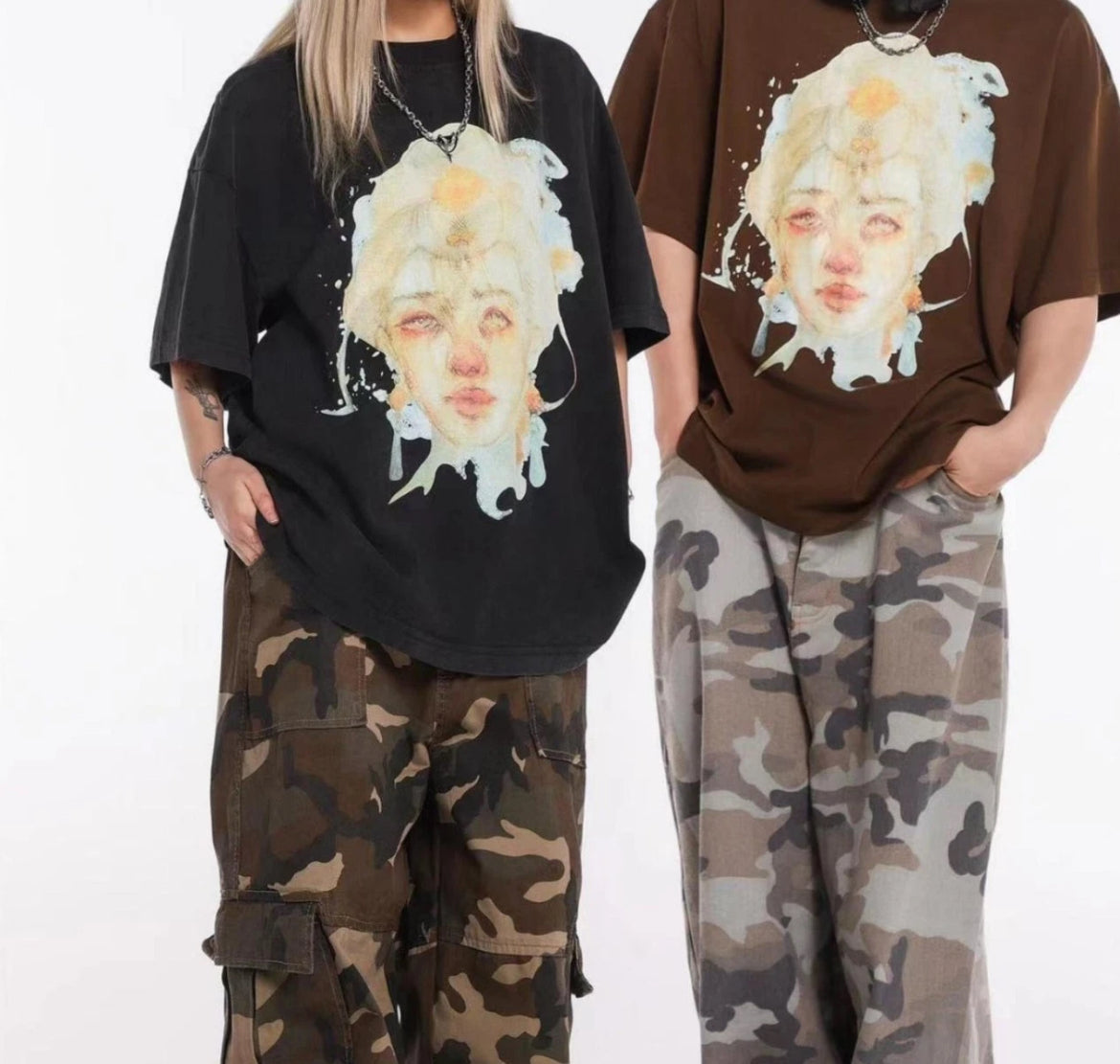 Gallery Dept Short-Sleeved Retro Couple Loose Pullover T-Shirts Cotton Men Women